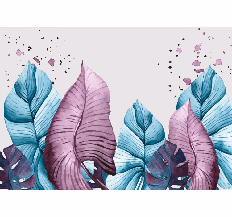 Doğa duvar resim büyük yaprak desenleri - TenStickers