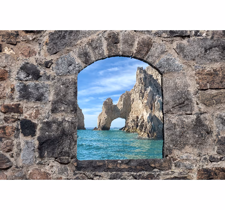 Kayalık kemer görünümü deniz duvar resim - TenStickers