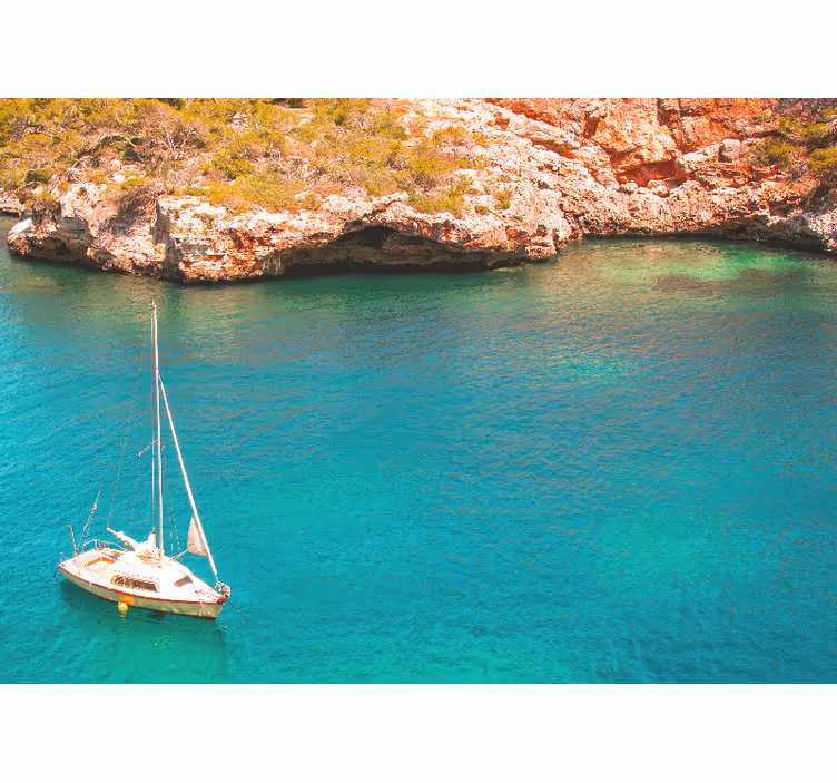Denizin altında masmavi mavi okyanus mallorca duvar resmi - TenStickers