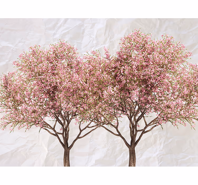 Çiçek duvar resim ağaçlar açan pembe - TenStickers