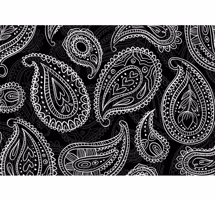 Doku ve desen duvar reslim ayrıntılı paisley desenleri - TenStickers