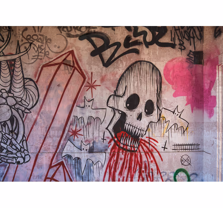 Renkler blok grafiti kentsel sanat duvar kağıdı - TenStickers