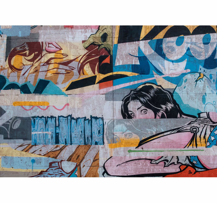 Orijinal renkli grafiti kentsel sanat duvar resmi - TenStickers
