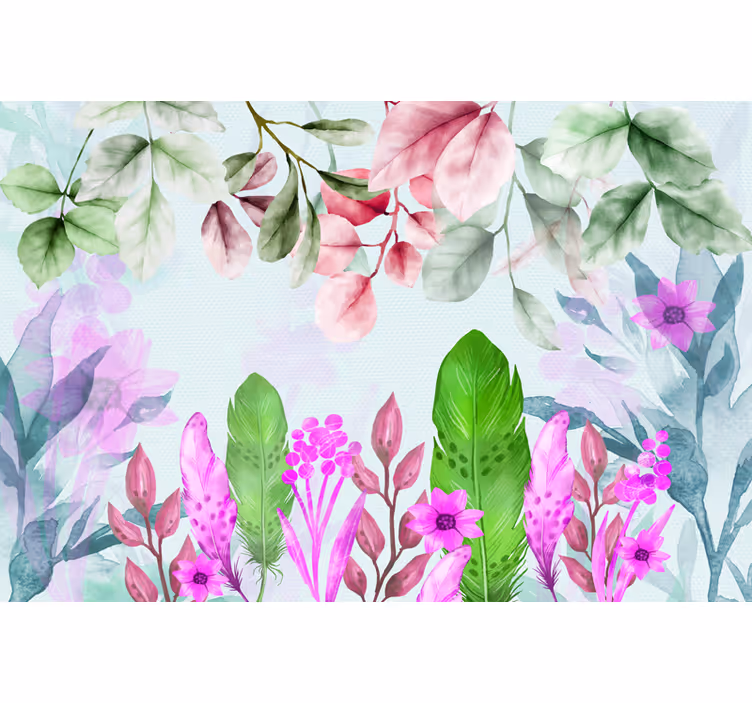 Boho bitkileri duvar kağıdı fotoğrafı - TenStickers