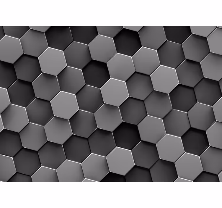 3D Hexagonlar oturma odası duvar halısı - TenStickers