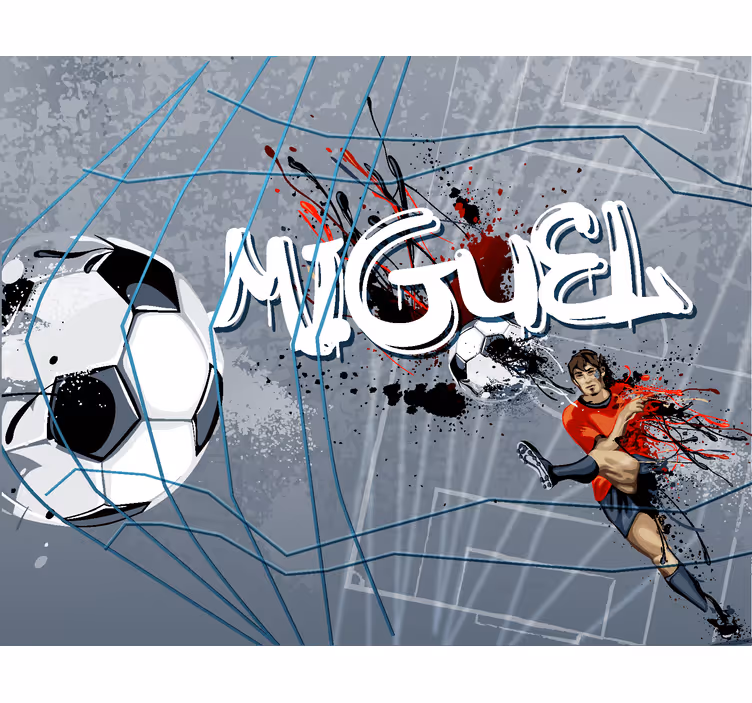 Futbolcunun golü genç yatak odası duvar halısı - TenStickers