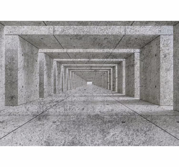Beton 3d tünel 3d duvar kağıdı - TenStickers