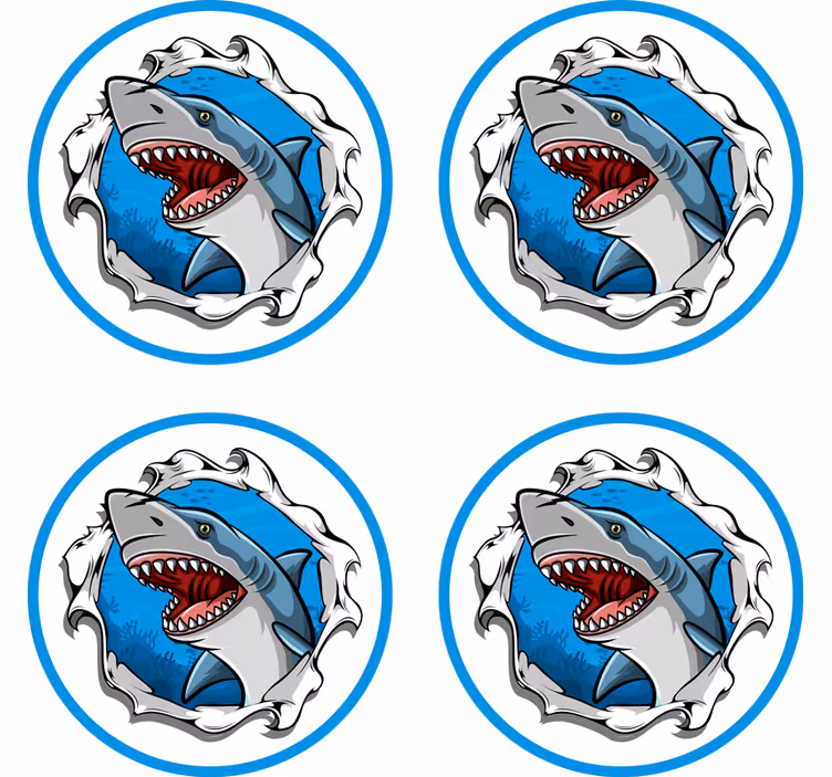 Harika bir köpekbalığı 3d coaster - TenStickers