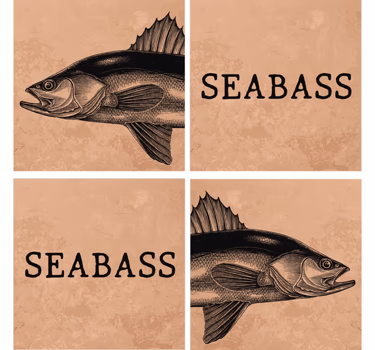 Seabass İllüstrasyon sanatı İsimli bardak altlığı - TenStickers