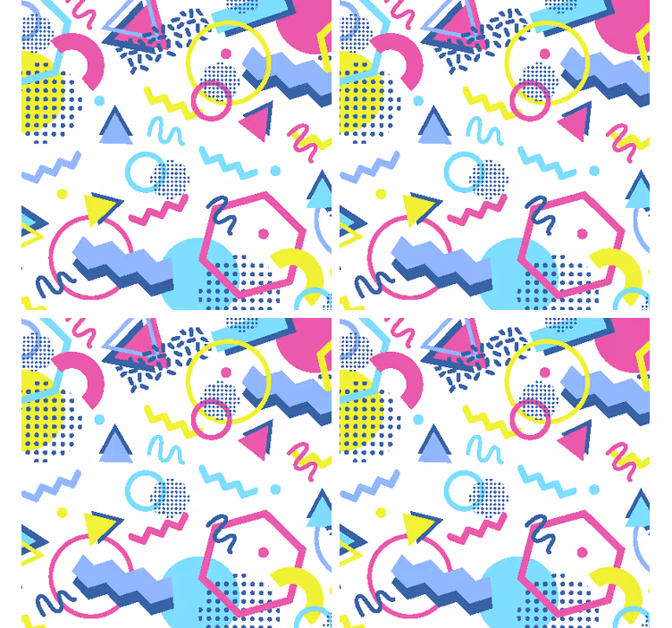 Geometrik memphis tarzı modern bardak altlığı - TenStickers