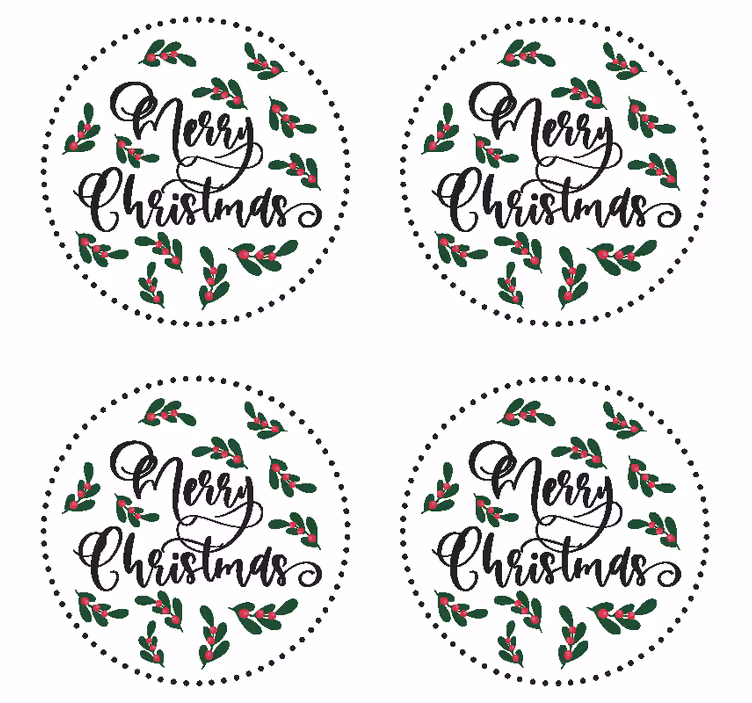 Neşeli noel ağacı içki bardak altlığı - TenStickers