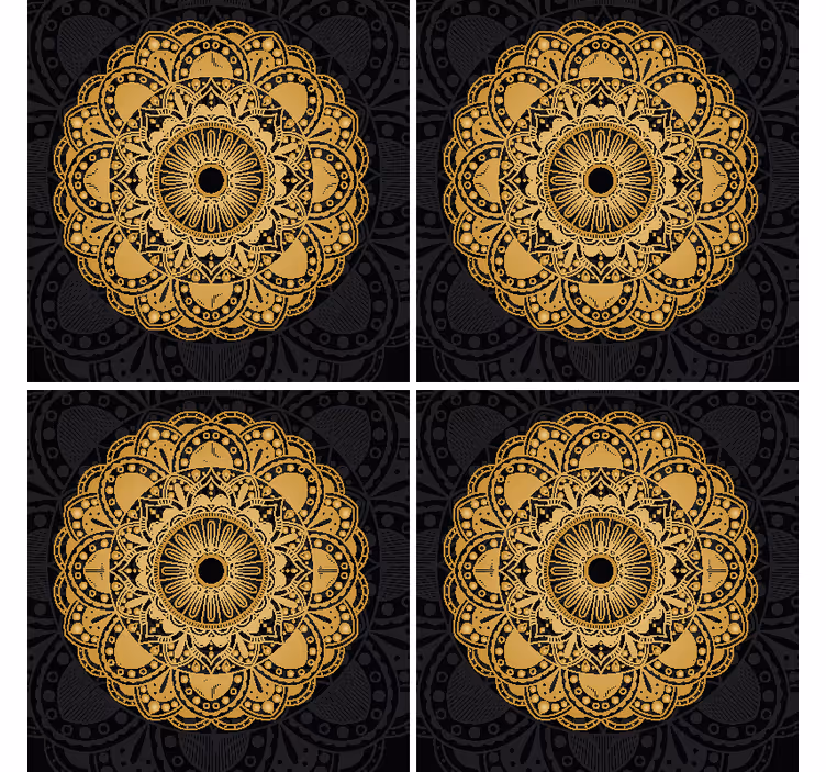 Altın mandala içki altlığı - TenStickers