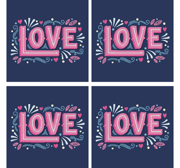 Retro tarzı içki altlığı seviyorum - TenStickers