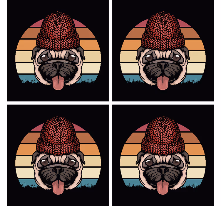 Vintage köpek içki bardak altlığı - TenStickers