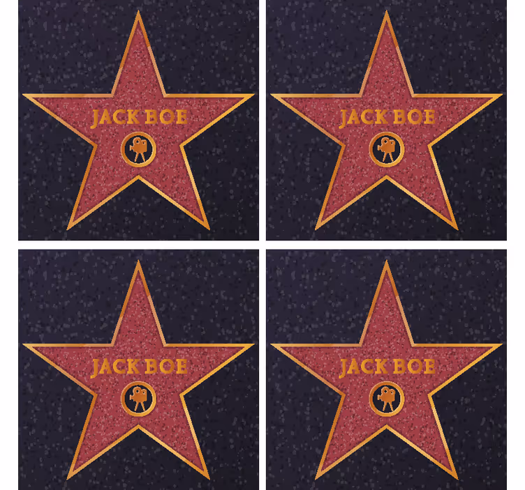 Hollywood yıldızı adı geek bardak altlığı - TenStickers