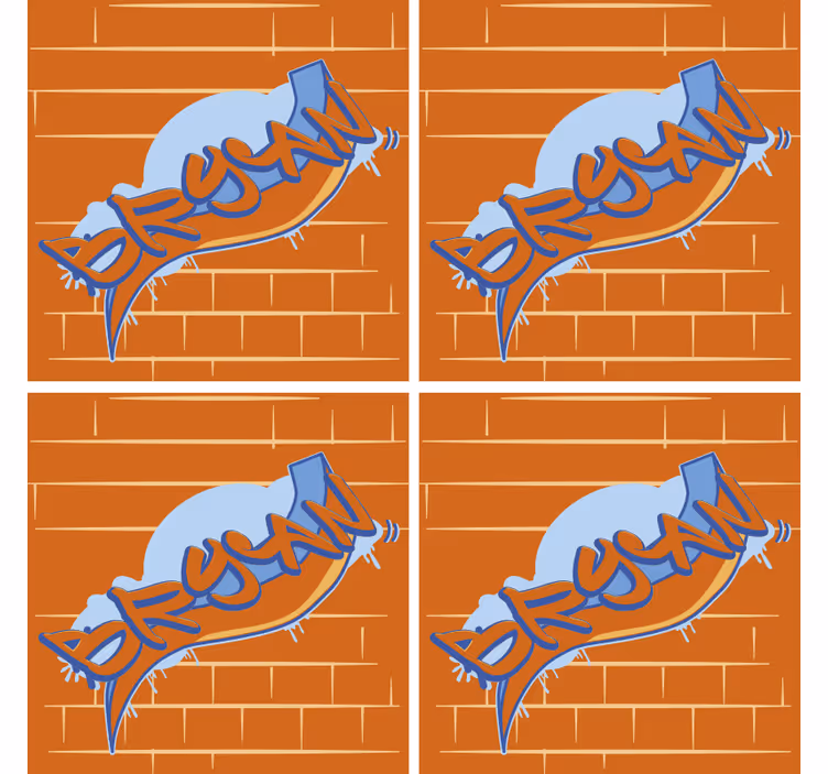 Modern bardak altlığı Şehir grafiti arka planı - TenStickers
