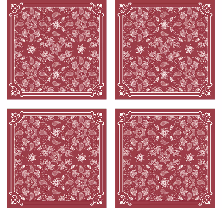 Vintage bardak altlığı Çiçek desenli karo - TenStickers