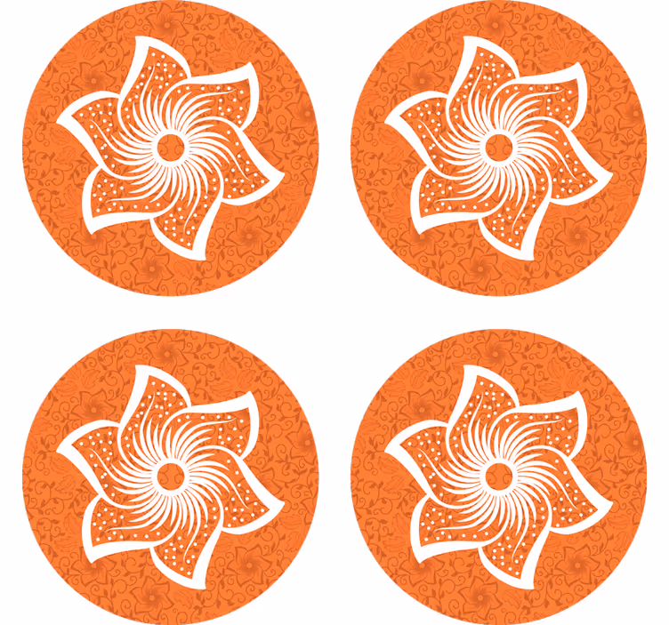 Desenli çiçekler bardak altlığı içmek - TenStickers
