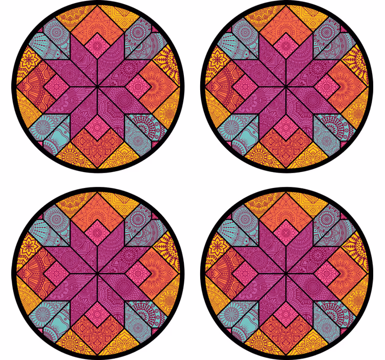 Bardak altlığı canlı geometrik düzenleme - TenStickers