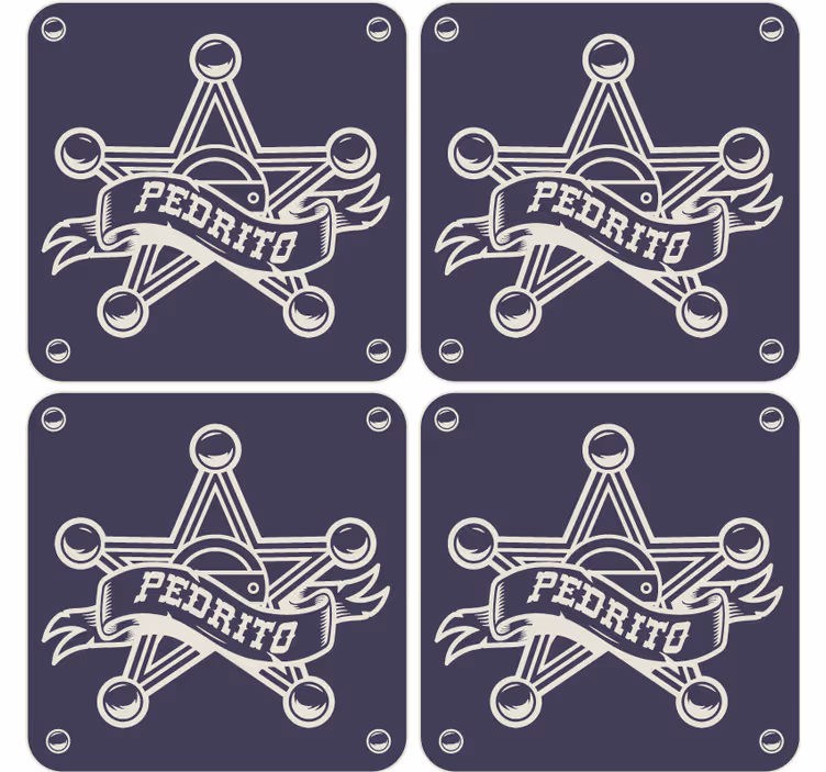 Kişiselleştirilmiş bardak altlığı ile şerif - TenStickers