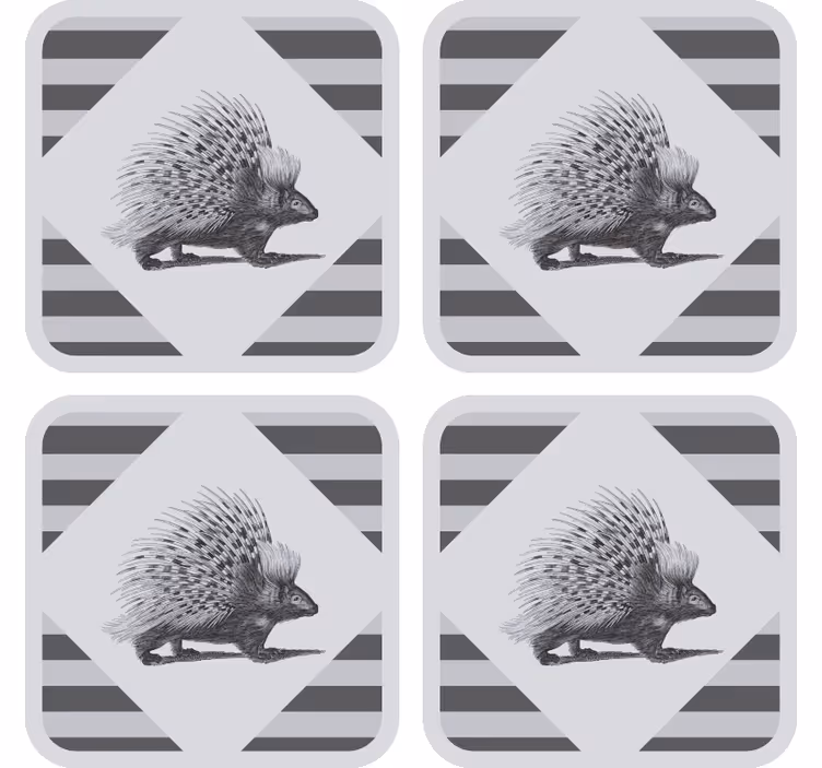 Modern bardak altlığı kirpili Çizim ve Çizgiler - TenStickers
