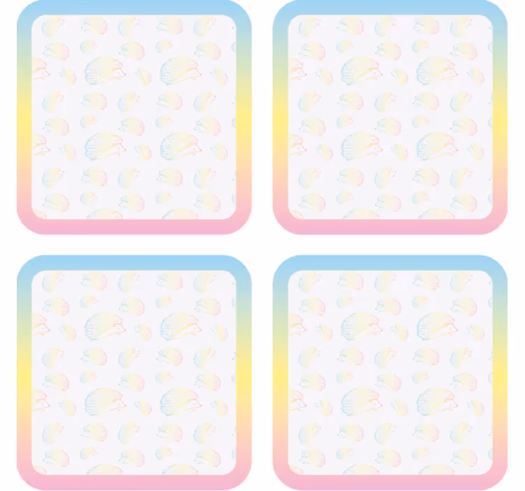 İsimli bardak altlığı renkli ahtapot deseni - TenStickers