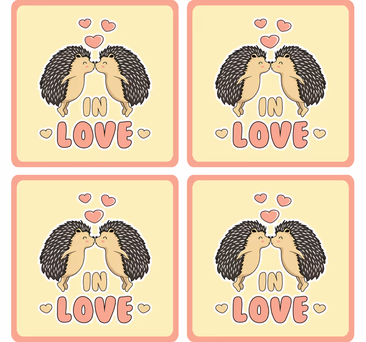 Kirpi aşk içeceği coaster - TenStickers