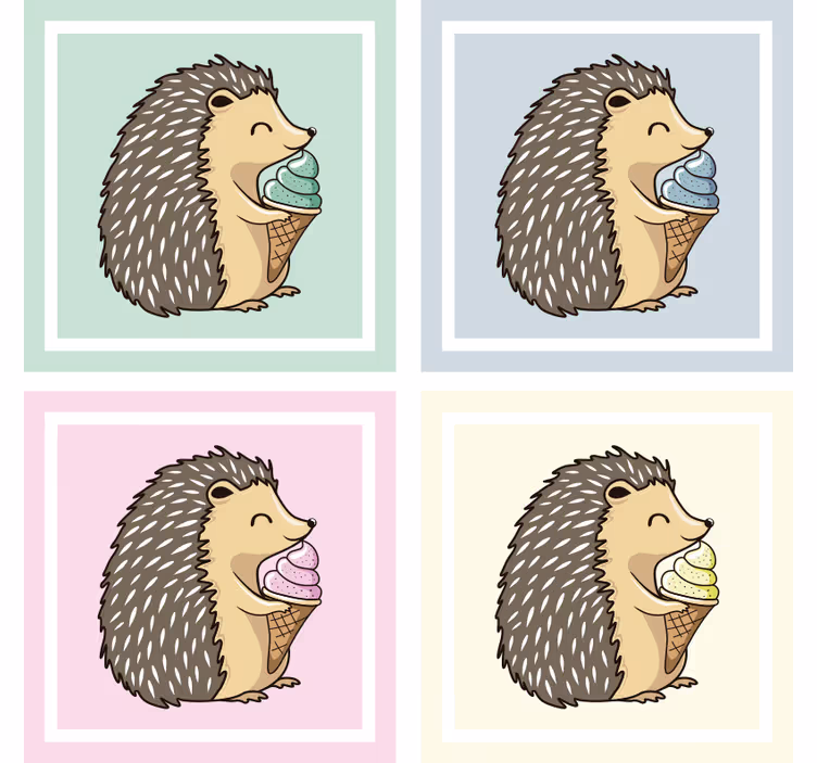 Ucube bardak altlığı - dondurma tadan kirpi - TenStickers
