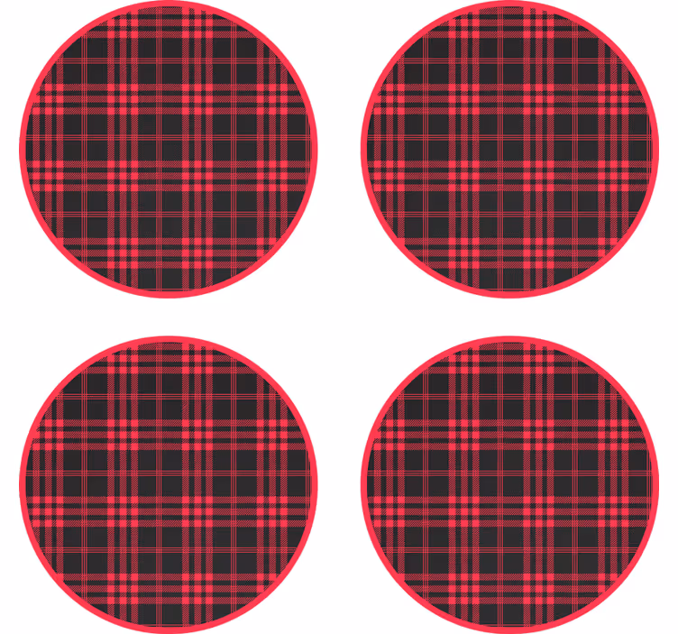 Noel tartan desen içki altlığı - TenStickers