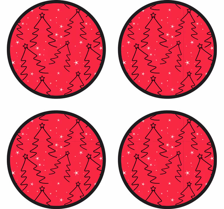 Noel bardak altlığı festif ağaç deseni - TenStickers