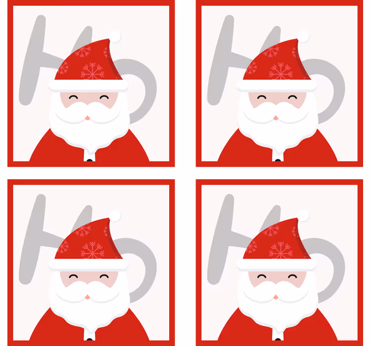 Noel baba ve hohoho bardak altlığı - TenStickers