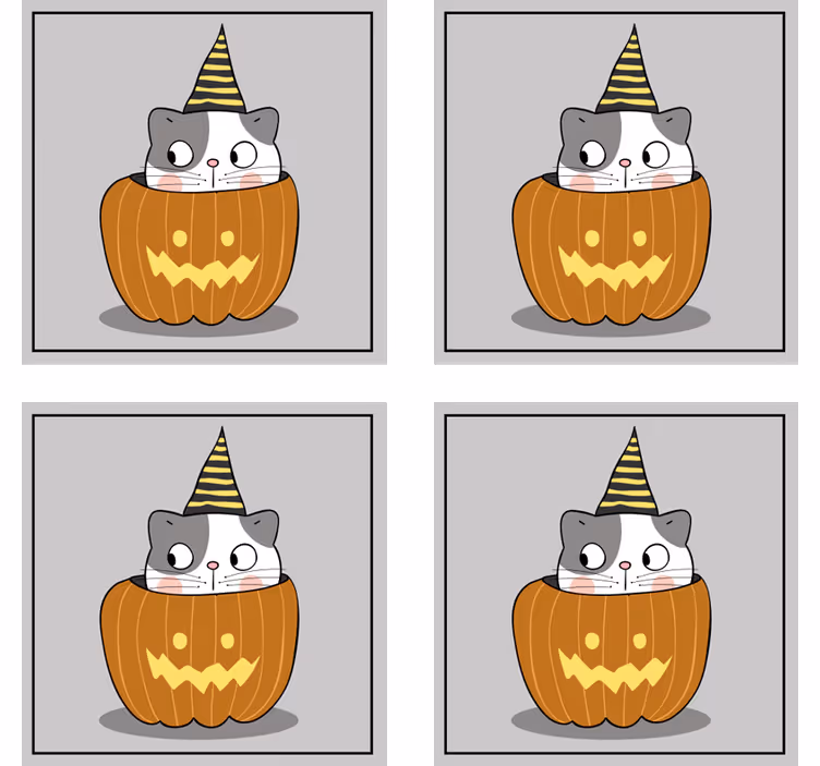 Cadılar bayramı bardak altlığı kabak Şapkalı kedi - TenStickers
