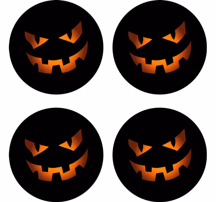 Cadılar bayramı bardak altlığı cadılar bayramı yüz seti - TenStickers