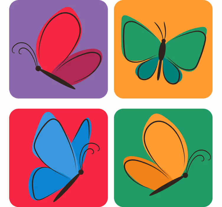 çocuklar için uçan kelebekler kelebek treni - TenStickers