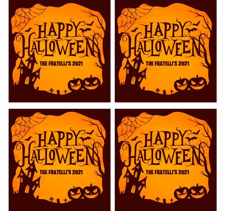 Cadılar bayramı bardak altlığı korkutucu halloween kutlaması - TenStickers