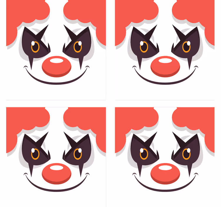 Kötü palyaço çizim cadılar bayramı coaster - TenStickers