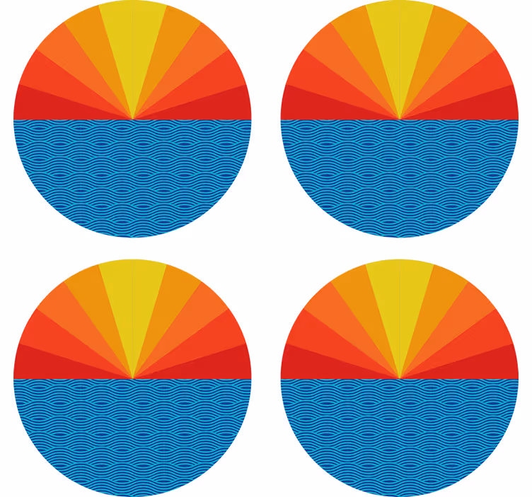 Ucube bardak altlığı renkli geometrik daire deseni - TenStickers