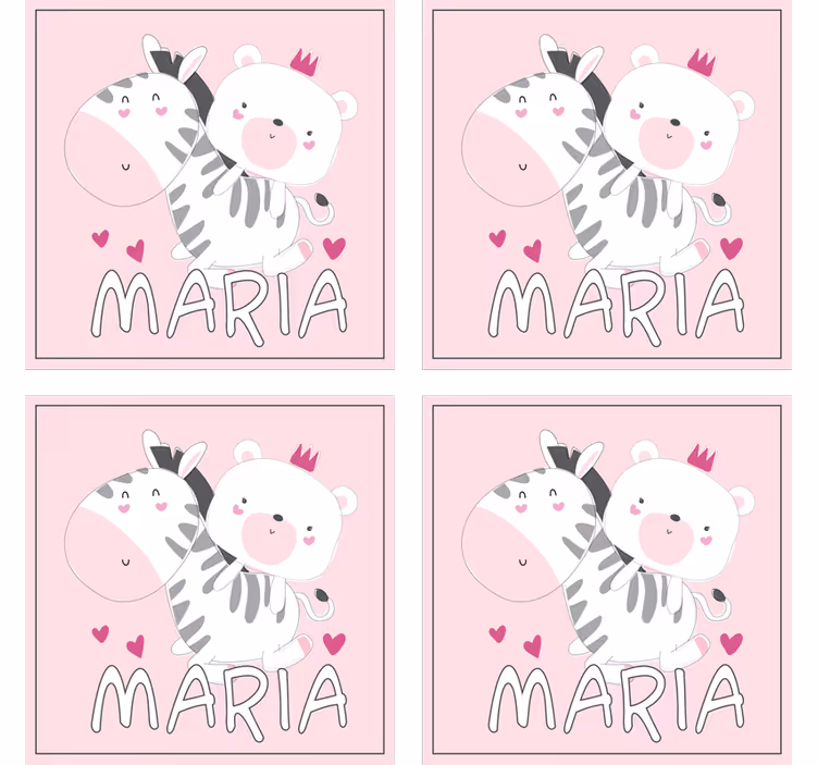 Cute zebra bear duo isimli bardak altlığı - TenStickers