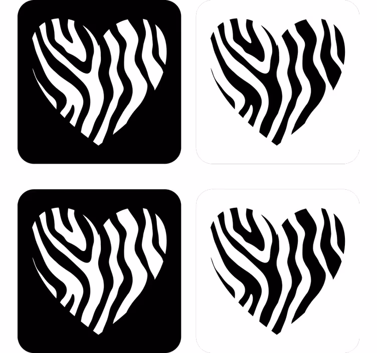 Zebra baskı kalpleri altlığı - TenStickers