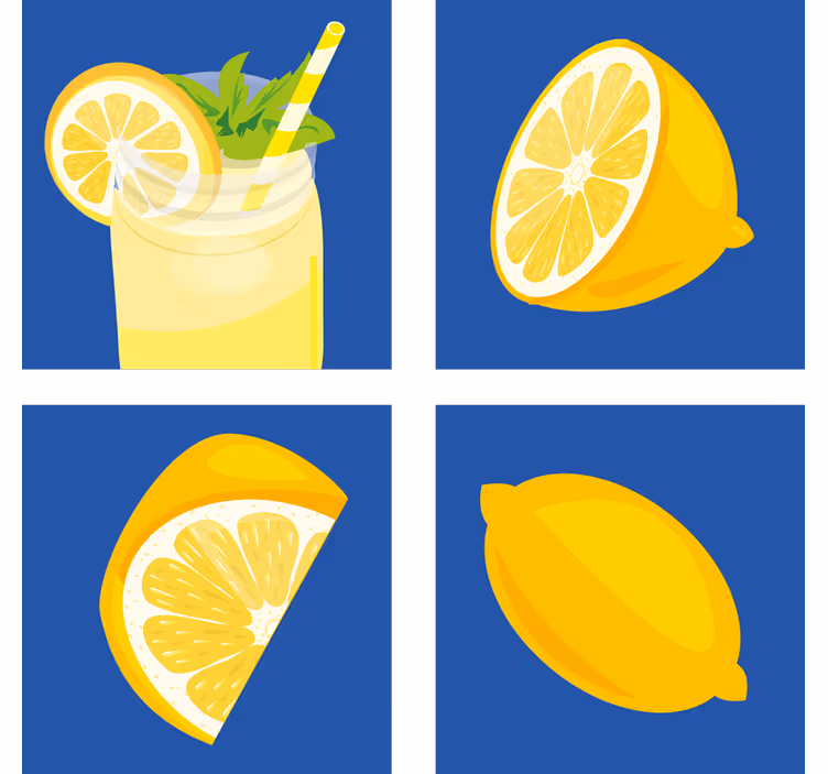 Fayans bardak altlığı - ferahlatıcı limon İçeceği - TenStickers