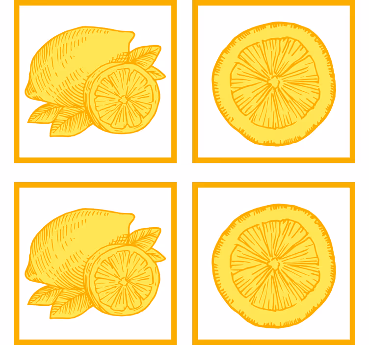 Bardak altlığı - narenciye meyvesi İllüstrasyonları - TenStickers