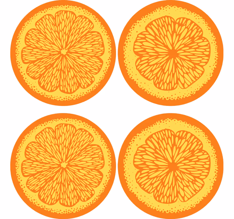 Turuncu el çizmek desen narenciye altlığı - TenStickers