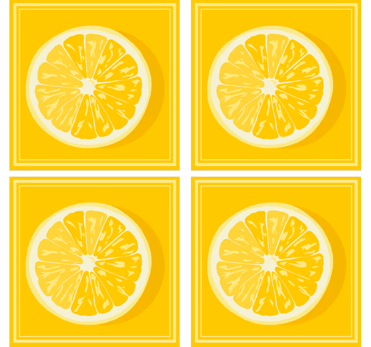 Sarı limon dilimi narenciye altlığı - TenStickers