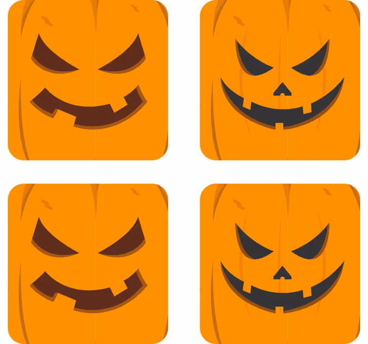 Farklı kabaklar bardak altlığı cadılar bayramı - TenStickers