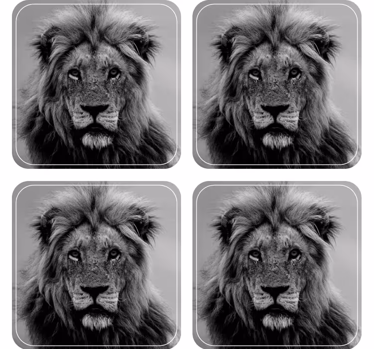 Modern bardak altlığı aslan portreleri - TenStickers