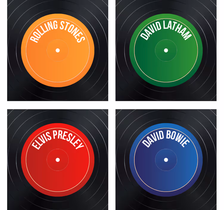 Ucube bardak altlığı vinil plak etiketleri - TenStickers