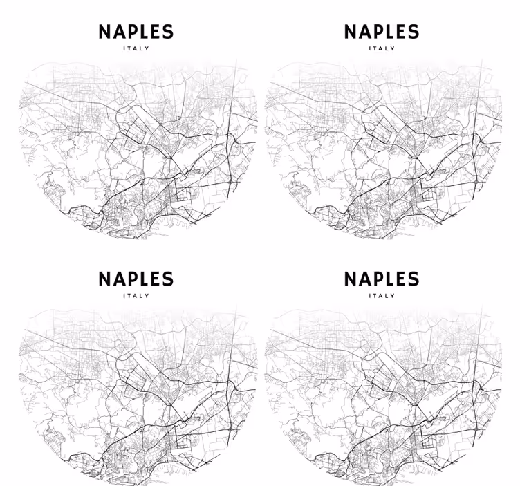 Naples haritası İsimli bardak altlığı - TenStickers