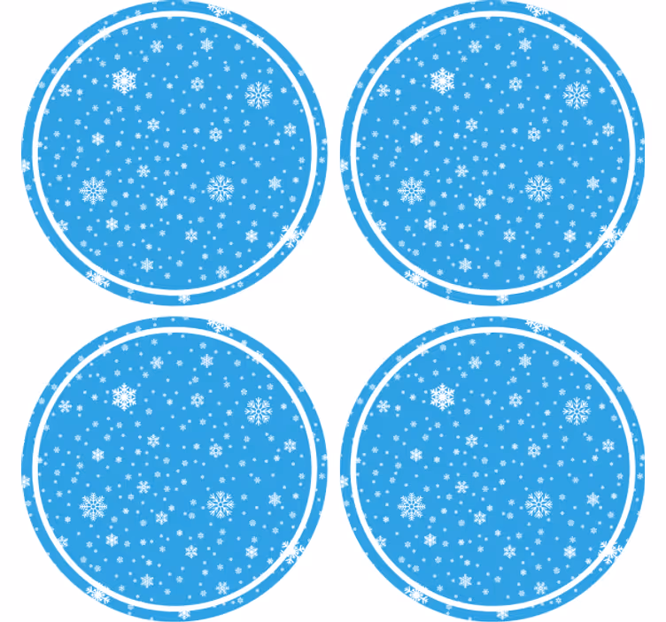Noel bardak altlığı kış desenli yuvarlak - TenStickers