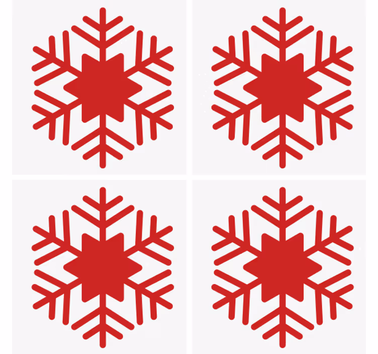 Noel bardak altlığı kırmızı kar tanesi deseni - TenStickers