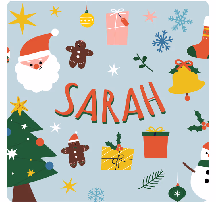 Noel bardak altlığı - neşeli santa ve hediyeler - TenStickers